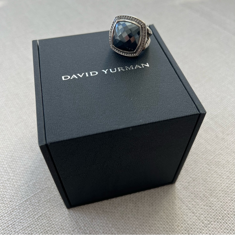 DAVID YURMAN Sterling Silver Hematite & Diamond Albion Ring